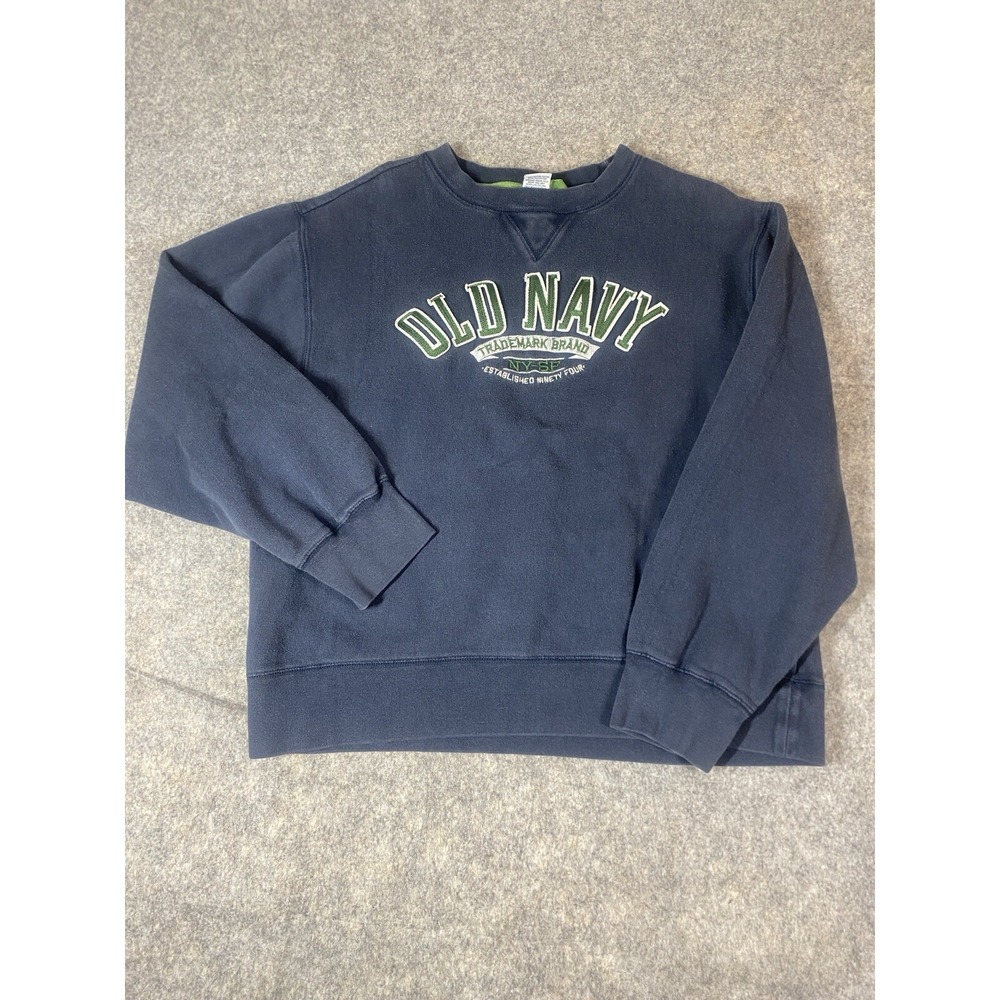 VTG Old Navy Mens M Crewneck Sweatshirt Pullover Embroidered Graphic 2005 Skater